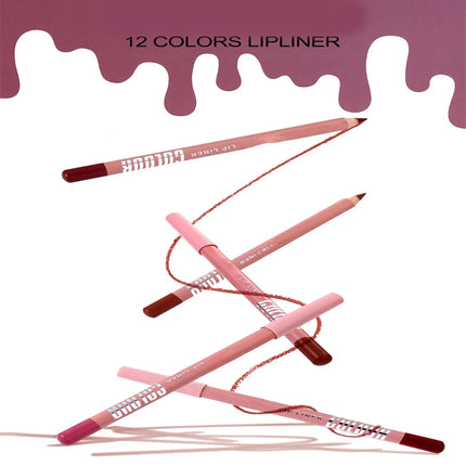 12pcs Lip Liner Pencil Set Long Lasting Matte Natural Creamy Cosmetics Lip Liner Kit Luxury Matte Lip Liner Lip Contour Lipstick
