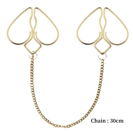 Adult Games Erotic Nipple Clamp of Metal Peach Heart Breast Clip with Weight Ball for Women BDSM Mimi Vaginal Stimulate Sex Toy