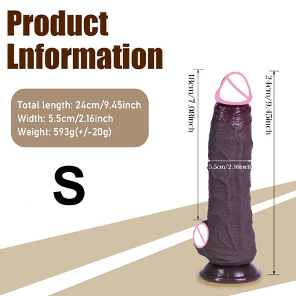 3 Sizes Realistic Soft Brown Dildo Huge Thick Fake Penis Double Silicone Cock Woman Man Masturbation Suction Cup Anal Sex Toys