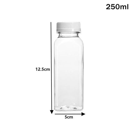 120-500ml Plastic Juice Bottles Long-Lasting, Spill-Proof, Milk Tea - Easy Cleaning and Refilling Clear Water Bottle Portable ﻿