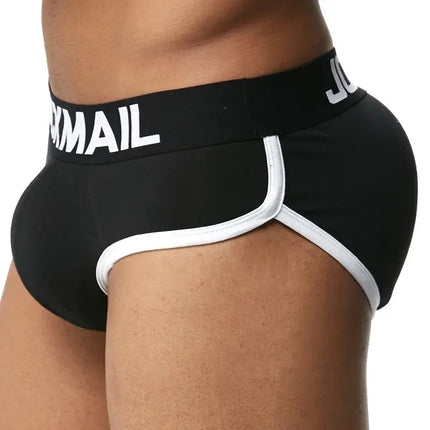 JOCKMAIL Padded Enhancing Bulge Mens Underwear Male Briefs Cotton Sexy Double Removable Push Up Front And Bottom Gay Underwear