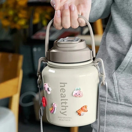 Stainless Steel Vacuum Flask, Outdoor Portable Keeps Cold and Heat, Thermal Bottles, Drinkware