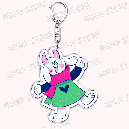 Cute Game Deltarune Keychains for Accessories Ralsei Kris Susie Spamton Undertale Angel Jewelry Keyrings Fans Gaming Gamer Gifts