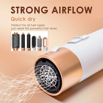 6 in 1 Hair Dryer Brush Hot Comb Set Professional Curling Iron Hair Straightener Styling Tool For Air styling Airwrap Hair Dryer