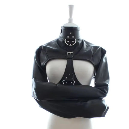 Thierry Adult Sex Game Fetish Straitjacket Bondage Restraint Jacket Long Sleeves Breast Exposed Tops Sex Toys For Women