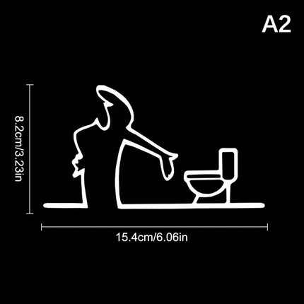 La Linea Minimalist Line Art Car Sticker, Cartoon Character Design Bumper/Window/Door Wall Decal, Home & Car Decoration