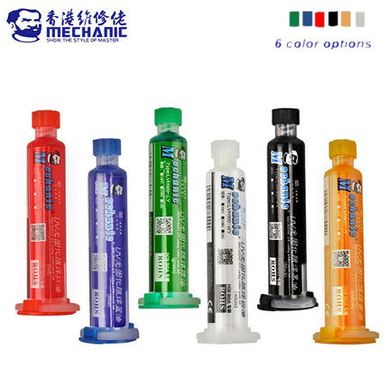MECHANIC 10CC UV Curing Mask Ink Quick Drying Oil for Mobile Phone BGA PCB Paint Prevent Corrosive Arcing curing welding tool