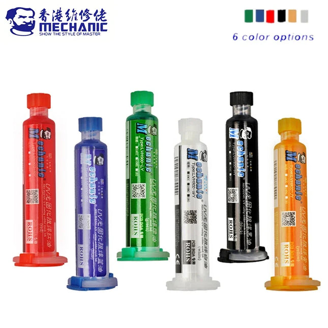 MECHANIC 10CC UV Curing Mask Ink Quick Drying Oil for Mobile Phone BGA PCB Paint Prevent Corrosive Arcing Curing Welding Tool