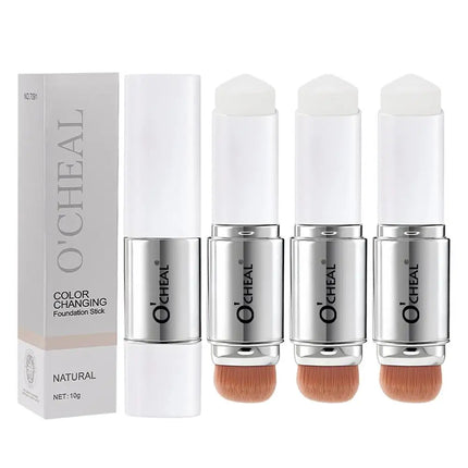 O'CHEAL Temperature Changing Foundation Stick Facial Coverage Blemishes Pores Double-Headed Face Matte Makeup Foundation Cream