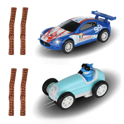 2pcs Slot Car 1/64 Scale Electric Racing High Speed Track Cars 1:64 with Lights Compatible Carrera Go Scalextric Toy