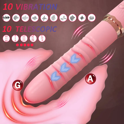 Dual Motor Realistic Thrusting Dildo Vibrator With Heating 10 Mode Sex Toys Vibrator Clitoral Stimulator For Anal Stimulation