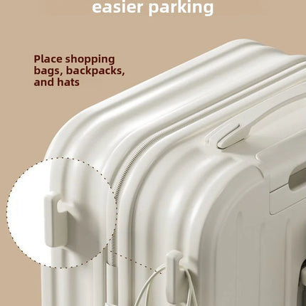 20 Inch Multifunction Large Capacity Luggage Business Carry on Boarding USB Charging Cup Holder 360° Spinner Wheels Suitcase