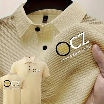 Summer New Men POLO Shirts T-Shirt CZ Ceska Zbrojovka Firearms High End Ice Silk Mesh Men's Short-Sleeved Tops Shirt Collar