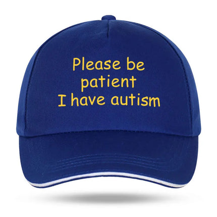 Please Be Patient I Have Autism Cap Baseball Cap Hat Outdoor Fish Women Printed Czapka Bonnet Spring Casual mens cap