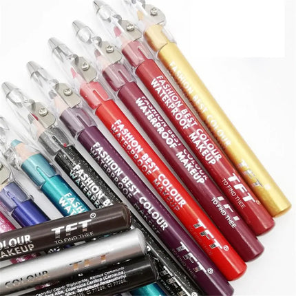 Beauty Eye Cosmetics Glitter Colourful Matte Waterproof Highlighter Pigment Eyeliner Pencil with Sharpener Eye Shadow&Liner Pen