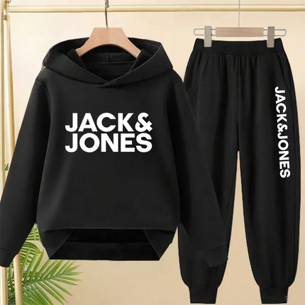 2025 Spring Autumn Outfits Kids Leisure Letter Print 2pcs Hoodie+Pants Tracksuits 3-13 Years Boys Girls Children Clothes
