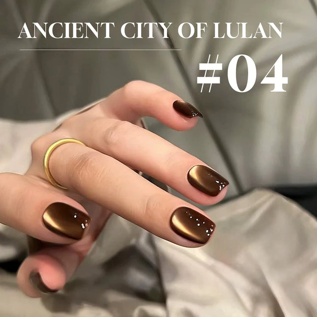 12ml 1-21pcs 2026 New Brown Gold Glass Bead Cat Eye Gel Nail Polish Black Red Magnet Cat Eye Gel Polish Gold Nails Nail Art