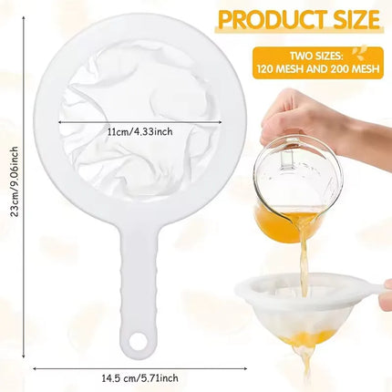 Nylon Ultra-fine Filter Mesh Sieve Soy Juice Coffee Milk Food Strainer Spoon Kitchen  Gadgets 120/200/400 Mesh Filter