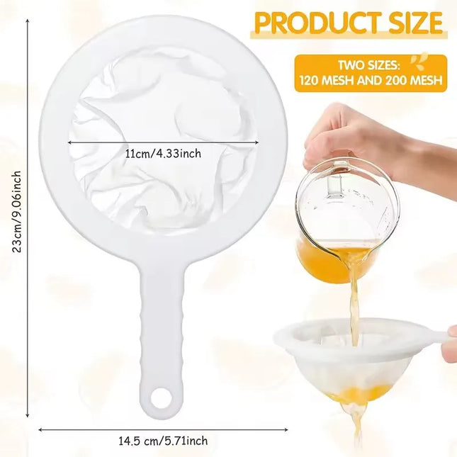 Nylon Ultra-fine Filter Mesh Sieve Soy Juice Coffee Milk Food Strainer Spoon Kitchen  Gadgets 120/200/400 Mesh Filter