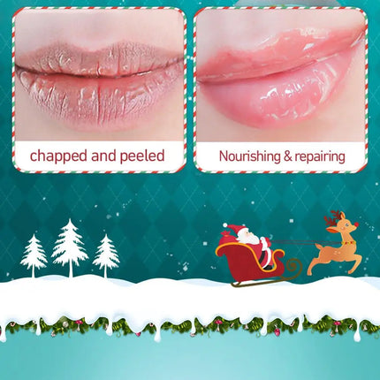 Christmas Gift Box,Lip Balm 4PCS/box Lip Makeup Set, Durable Moisturizer, Christmas Women's Gift Nourishing Lipstick Skin Care