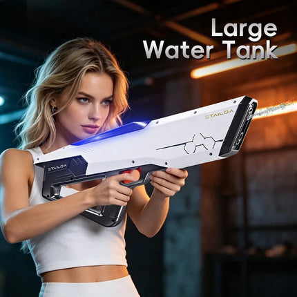New Outdoor Battle Shooting Fully Automatic Electric Water Gun Toy Pool Grass High Pressure Electric Water Gun with Light Gift