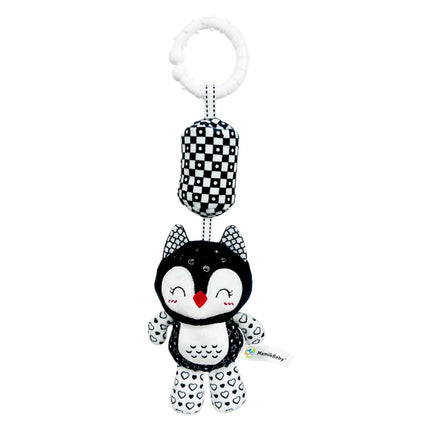 Stroller Bed Crib Hanging Bell Plush Doll Baby Infant Rattles Newborn Black White Visual Grab Ability Training Toy for Bebe Gift