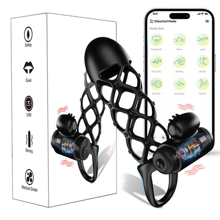 Bluetooth Penis Vibrator for Men Masturbator Sex Machine Penis Delay Trainer Cock Ring Glans Massager Male Adult Sex Toys