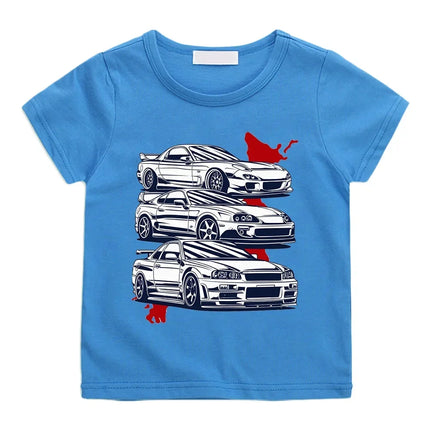 Cartoon Japan Anime Initial D T-shirt Kids Car Print Casual for Children Unisex Fashion T-shirts for Girls Boys Graphic Tee