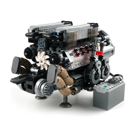 Simulation Scale Cars W16 Engine Model Building Blocks with Motor Driven V8/V12 10088/10131 Assembly Ornaments MOC Bricks Gifts