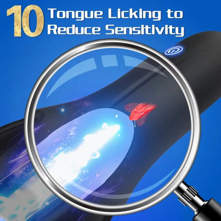 Penis Trainer Vibrator Male Portable Glans Oral Stimulator Tongue Licking Massager Delay Ejaculation Masturbator Sex Toy for Men
