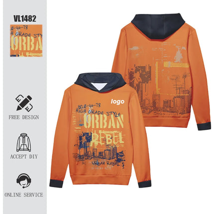 Custom Personal Design Men's Casual Breathable Hoodies Print Coats Fashion Women's Color Print Hoodie Outdoor Sweatshirt VL1476