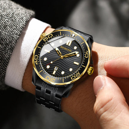 BINBOND B2820 New Casual Fashion Ultra-thin Seahorse Series Quartz Men's Watches 30M Waterproof Luminous Sports Men's Watches