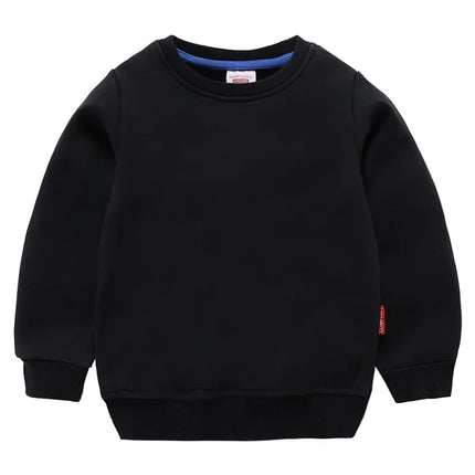 Autumn Solid Color Clothes 2-10Years Children's Hoodies Sweatshirts Girl Kids White Tshirt Cotton Pullover Tops for Baby Boys