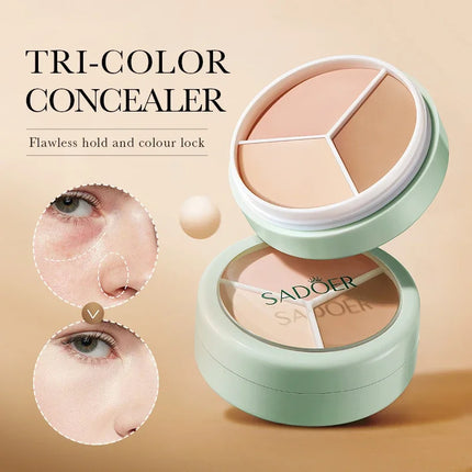 Three Color Concealer Palette Contour Highlighter Foundation Cream For Face Brightening Makeup Art