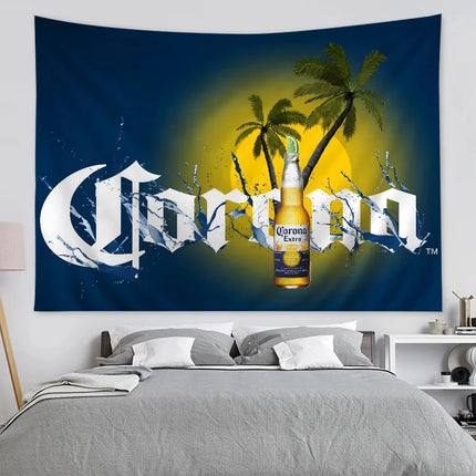 Corona Extra Beer Cartoon Tapestry for Living Room Home Dorm Decor Tapestry Home Decor Dorm Wall Hanging Sheets Wall Tapestry