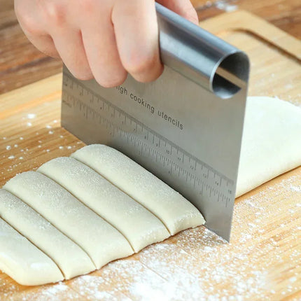 Stainless Steel Pastry Spatulas Cutter With Scale Pizza Dough Scraper Fondant Cake Decoration Tools Baking Kitchen Accessories
