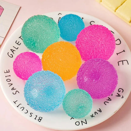 1Pc Squishy Multicolor Texture Ice Ball Squeeze Toy for Adult Soft Pinch Pop Fidget Toys Children Halloween Christmas Gifts