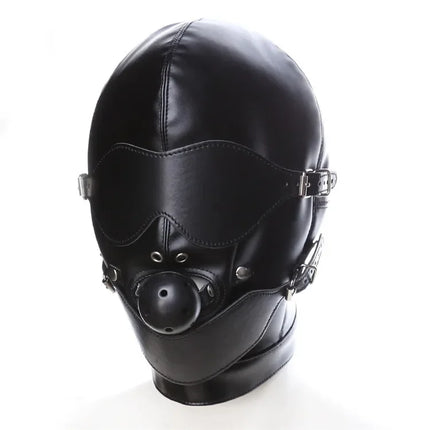 Women Men Sexy Pink Mask Breathable Adjustable Leather Face Masks With Mouth Gag Cosplay Games Headpiece Hood BDSM Erotic Toys