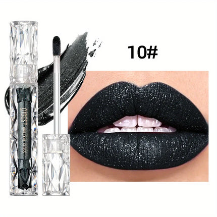 Beauty Purple Glitter Liquid Lipstick - Highly Pigmented Velvet Matte Waterproof Long Lasting Non-Stick Cup