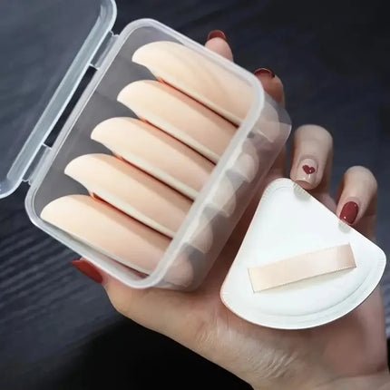5pcs Triangle Makeup Sponge Puff Set with Box Wet Dry Dual-Use Foundation Loose Powder Puff Makeup Sponge Beauty Egg Blenders