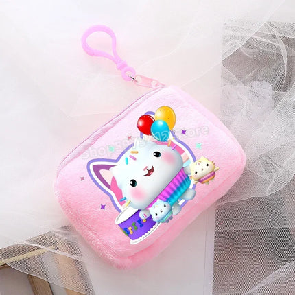 Kawaii Gabby Dollhouse Coin Purse Cute Anime Cat Headset Mini Bag Child Birthday Gifts Keychain Pendant Bags Cartoon Girl Wallet