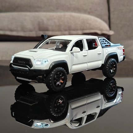 1:32 Toyota Tacoma TRO Off Road Pickup Alloy Diecast Model Computer Desktop Decoration With Sound Light Beautiful Christmas Gift