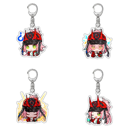Honkai: Star Rail Anime Figure Acrylic Keychain Dan Heng Feixiao Firefly Model Plate 4pc/set Keyring Game Fans Gift