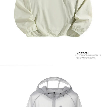 Men's Summer Thin Fishing Jacket UPF50+ UV Protection Quick Dry Hat Outdoor Clothing Breathable Tight Fit Linen Polo Shirt