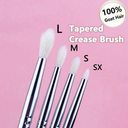 Tapered Crease Brush Large Small and Medium-sized Crease Makeup Brush Eyeshadow Crease Makeup Tool 100% Goat Hair & Copper Tube