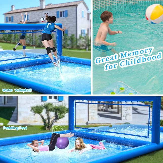 Inflatable Volleyball Court Outdoor Water Volleyball Pool for Sports Game Commercial Children's Playground