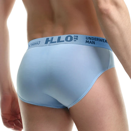 Men's ice silk underpants with printed letters, trendy triangular, plus-size, quick-drying, breathable and sporty underpants