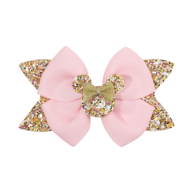 1PC Sweet Shiny Glitter Bows Hair Clips for Baby Cute Girls Boutique Ponytail Holder Kids Baby Hair Accessories For Hair Gift
