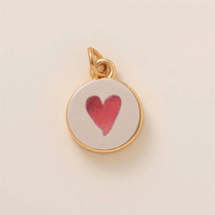 Simple and versatile color blocking butterfly love flower DIY pendant accessories gold-plated color preservation