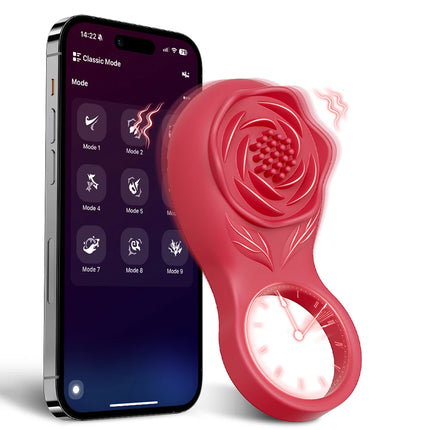 APP Control Vibrating Cock Ring for Men Ejaculation Delay Penis Ring Chastity Cage Clit Stimulator Adult Sex Toy for Couples